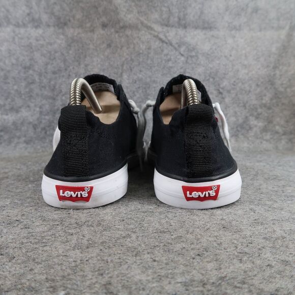 Levis Shoes Womens 8.5 Sneakers Slip On Casual Canvas Comfort Tech Black Flats - Picture 6 of 14